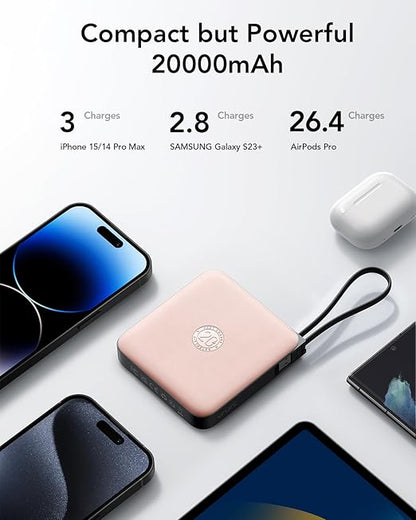 20000mAh Portable Charger 22.5W – Power Bank w/ 4 Cables & LED Display AMZ Av8Store