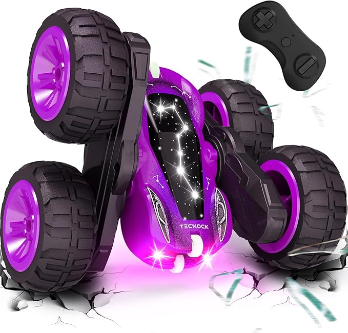 Tecnock Remote Control Car, 2.4GHz RC Cars with USB-C Easy Charging, 4WD Double Sided 360° Rotates and Flips RC Stunt Car, Toys for Boys, Boys Toys Age 8–10, Kids Gift Ages 6+ Av8Store Av8Store