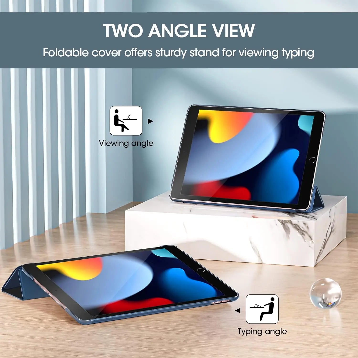 ProCase iPad 10.2" Case | 9th, 8th & 7th Gen | Slim Smart Cover | Hard Back Stand | Navy AMZ
