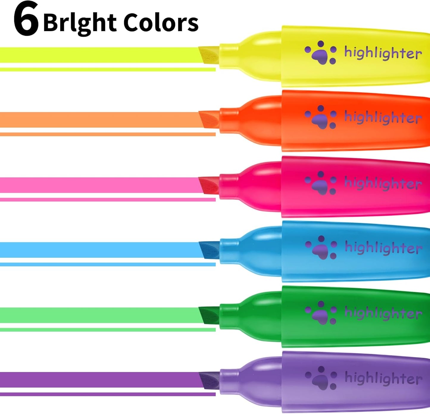 6-Pack Pastel Highlighter Pens – Chisel Tip, Quick Dry, No Bleed | Bible Study, School & Office
