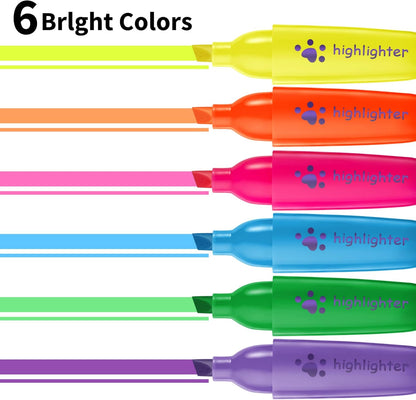 6-Pack Pastel Highlighter Pens – Chisel Tip, Quick Dry, No Bleed | Bible Study, School & Office