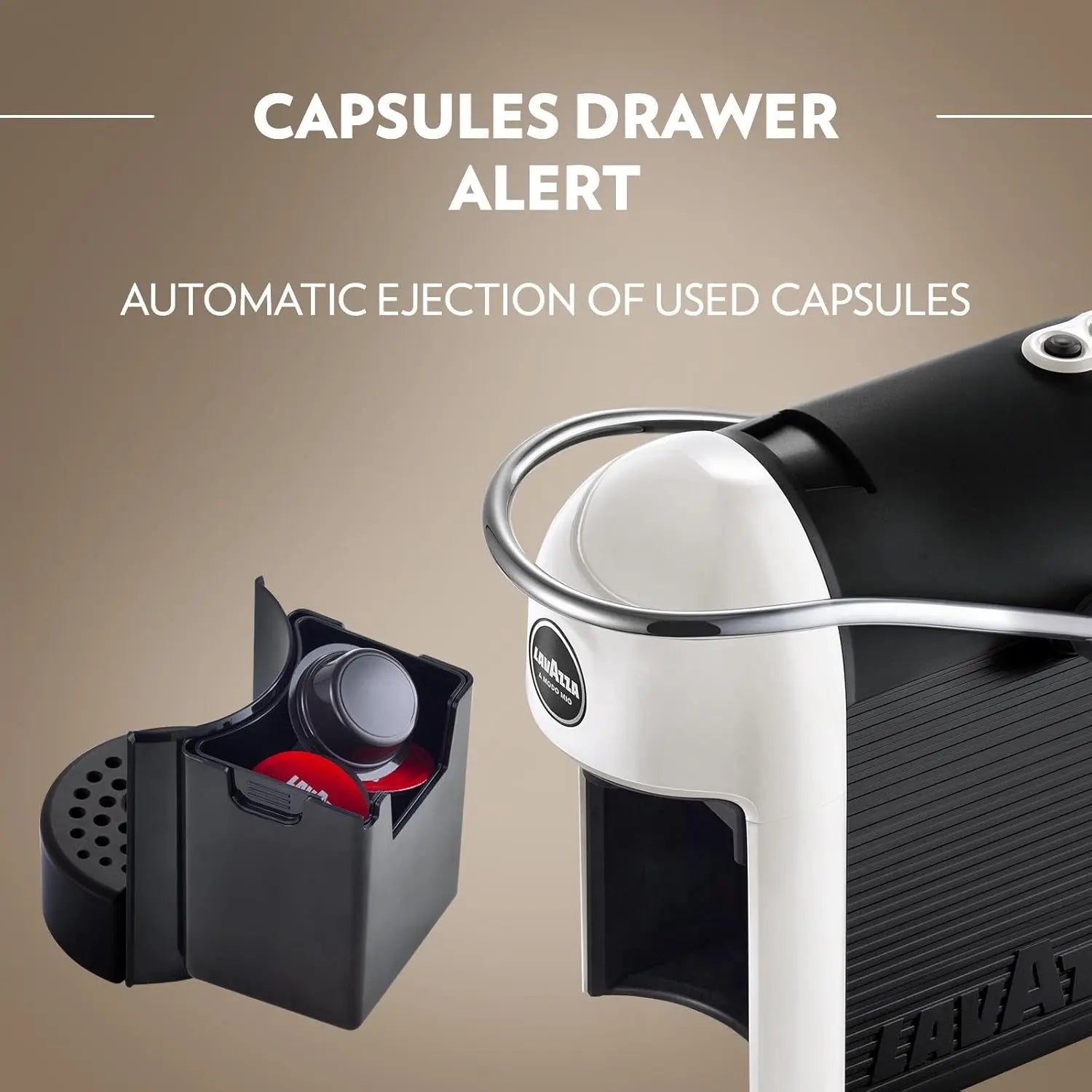 Lavazza A Modo Mio Jolie EVO Capsule Coffee Machine | White | 64 Pods Included AMZ