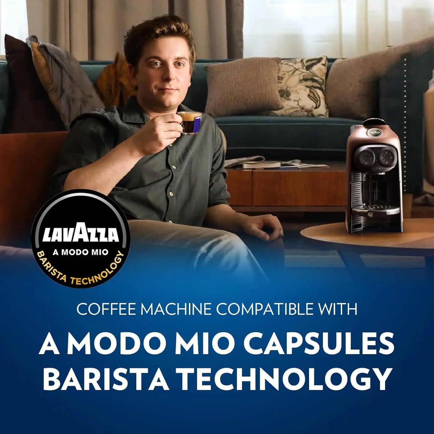 Lavazza A Modo Mio Jolie EVO Capsule Coffee Machine | White | 64 Pods Included AMZ