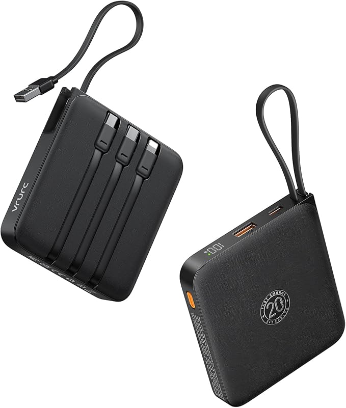 20000mAh Portable Charger 22.5W – Power Bank w/ 4 Cables & LED Display AMZ Av8Store