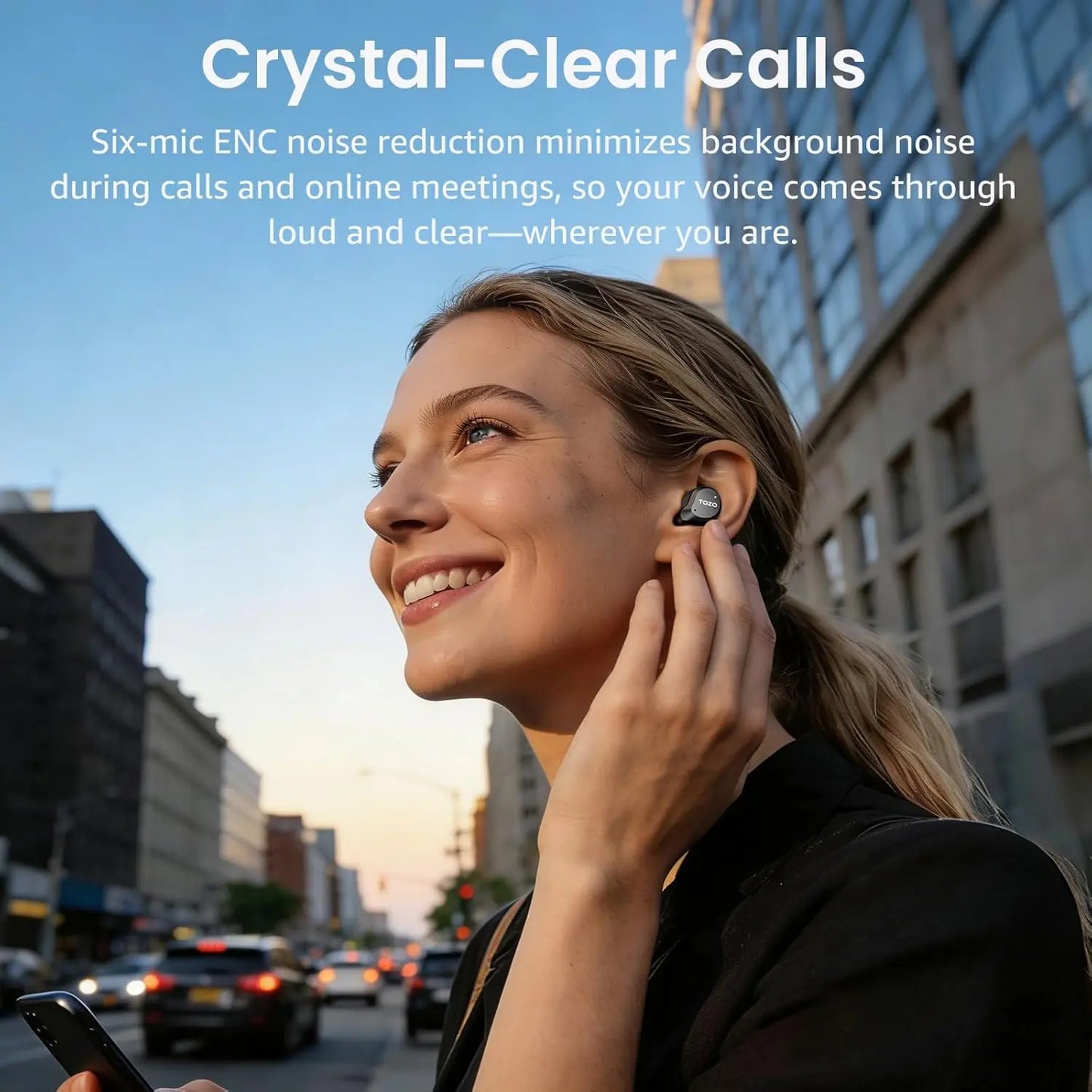 TOZO NC9 Wireless Earbuds – Hybrid ANC, Bluetooth 5.3, 60H Playtime, IPX8 AMZ