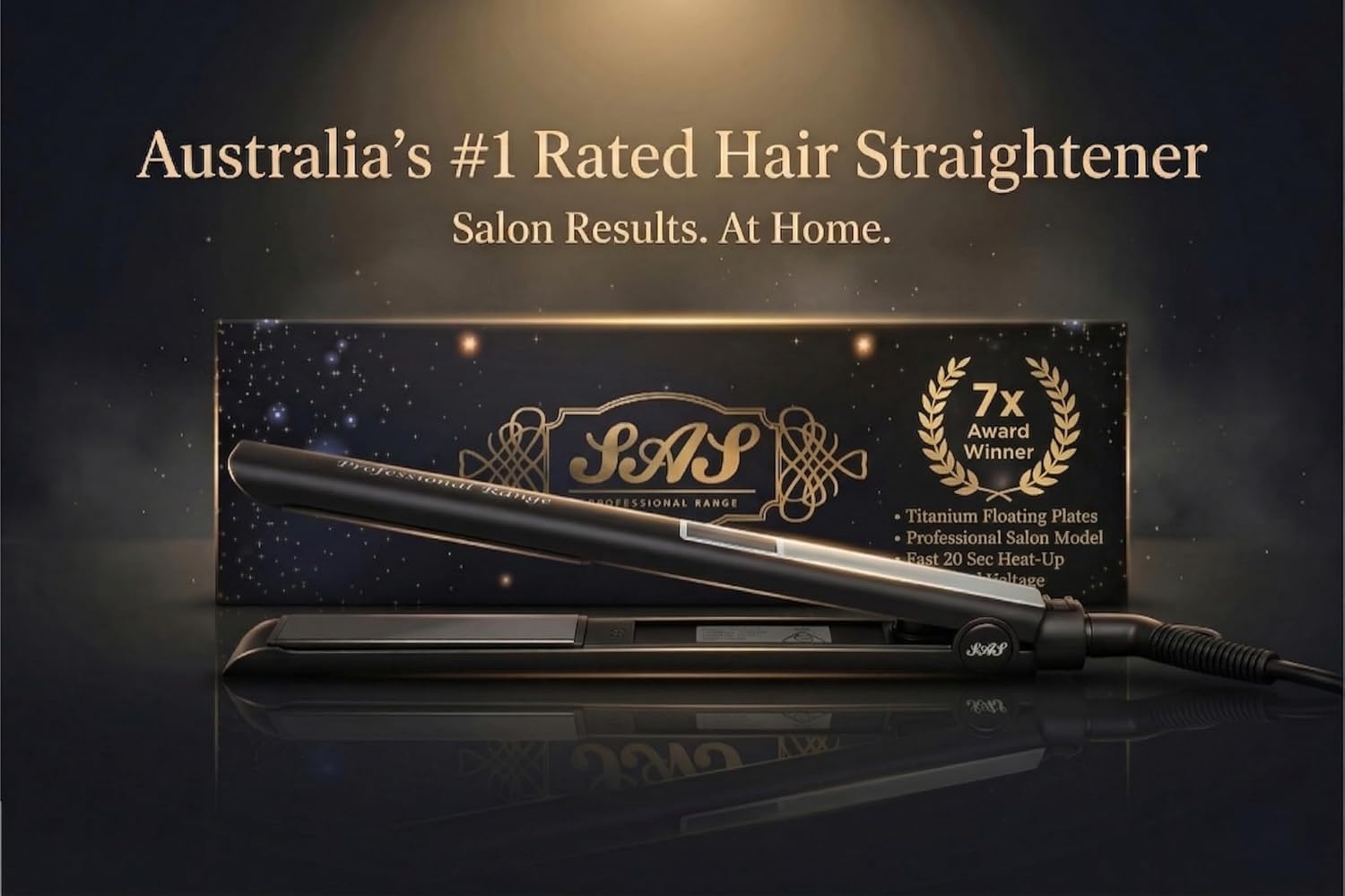 SAS Titanium Hair Straightener Fast Heat LCD Display Adjustable Temp 50–230°C AMZ Av8Store