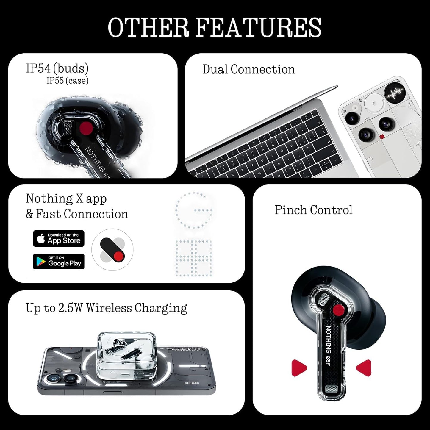 Nothing Ear (2024) Wireless Earbuds | ANC 45dB | LDAC Hi-Res Audio | 40.5H Playtime | Black Nothing Av8Store