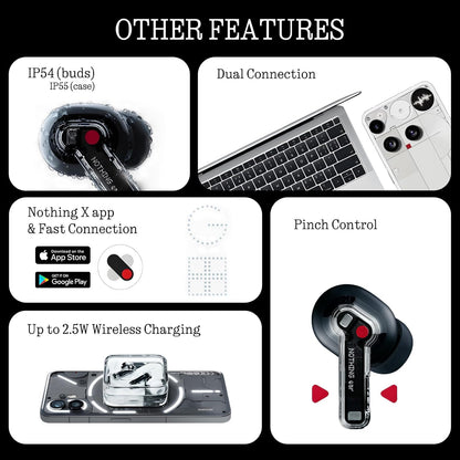 Nothing Ear (2024) Wireless Earbuds | ANC 45dB | LDAC Hi-Res Audio | 40.5H Playtime | Black Nothing Av8Store