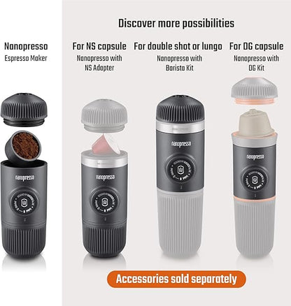 WACACO Nanopresso Portable Espresso Maker with Protective Case – Manual Travel Coffee Machine | Av8Store Australia AMZ Av8Store