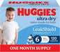 Huggies Ultra Dry Nappies Boys Size 6 (16+kg) 120 Count - One Month Supply (Packaging May Vary) Av8Store Av8Store