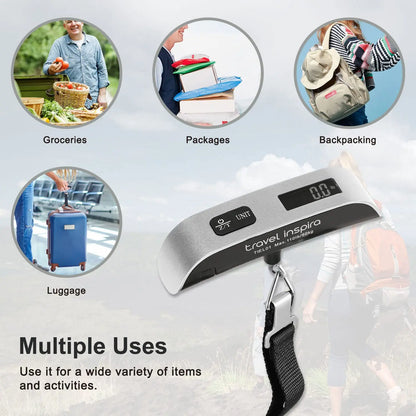 Travel Inspira Portable Digital Luggage Scale – 50kg | Backlit LCD AMZ