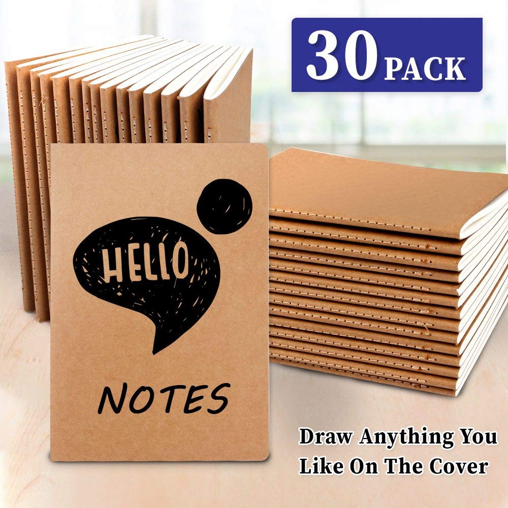 Feela Kraft Notebooks A5 Lined 60 Pages x 30 Pack