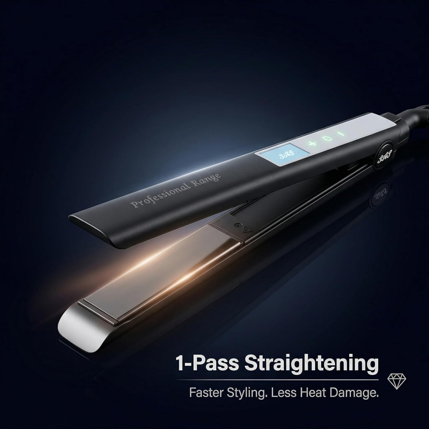 SAS Titanium Hair Straightener Fast Heat LCD Display Adjustable Temp 50–230°C AMZ Av8Store