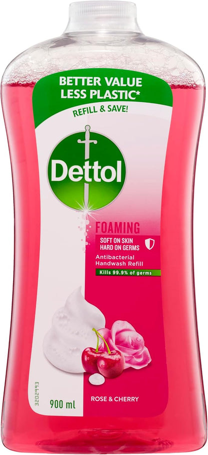 Dettol Antibacterial Foam Hand Wash Rose & Cherry Refill, 900ml x 3 Pack Av8Store Av8Store