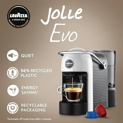 Lavazza A Modo Mio Jolie EVO Capsule Coffee Machine | White | 64 Pods Included AMZ