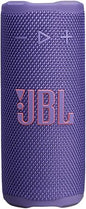 Purple JBL portable speaker with text
