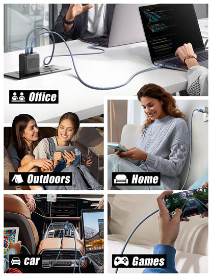 LISEN 240W USB‑C to USB‑C Cable 2‑Pack 2M – Fast PD Charging, Durable Braided AMZ Av8Store
