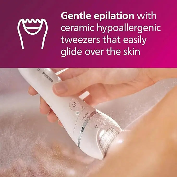Philips Series 8000 Wet & Dry Epilator BRE700/00 | Gentle Hair Removal, Up to 4 Weeks Smooth Skin AMZ