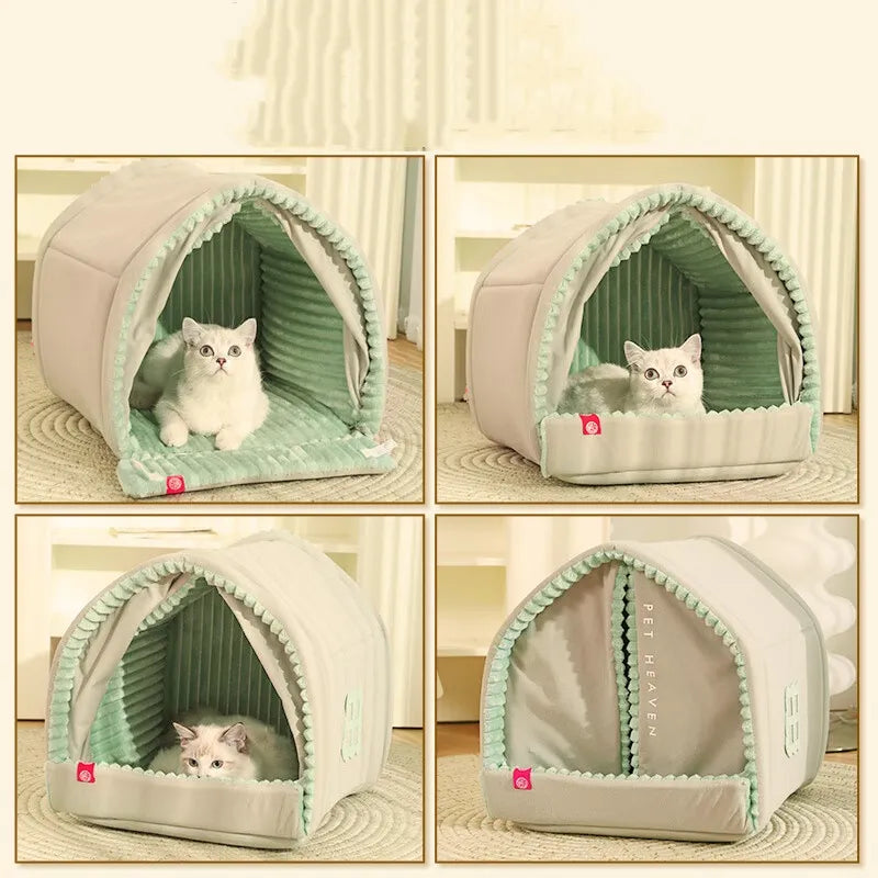 Plush Pet Bed House – Cosy Indoor Kennel for Cats & Dogs | 3 Sizes