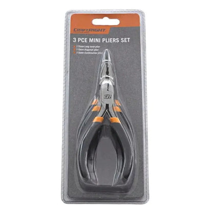 Craftright Mini Pliers Set 3 Piece – Long Nose, Diagonal & Combination Pliers BNG