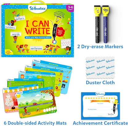 Skillmatics I Can Write – Reusable Preschool Learning Activity Mats | Ages 3–6 | Educational Toy