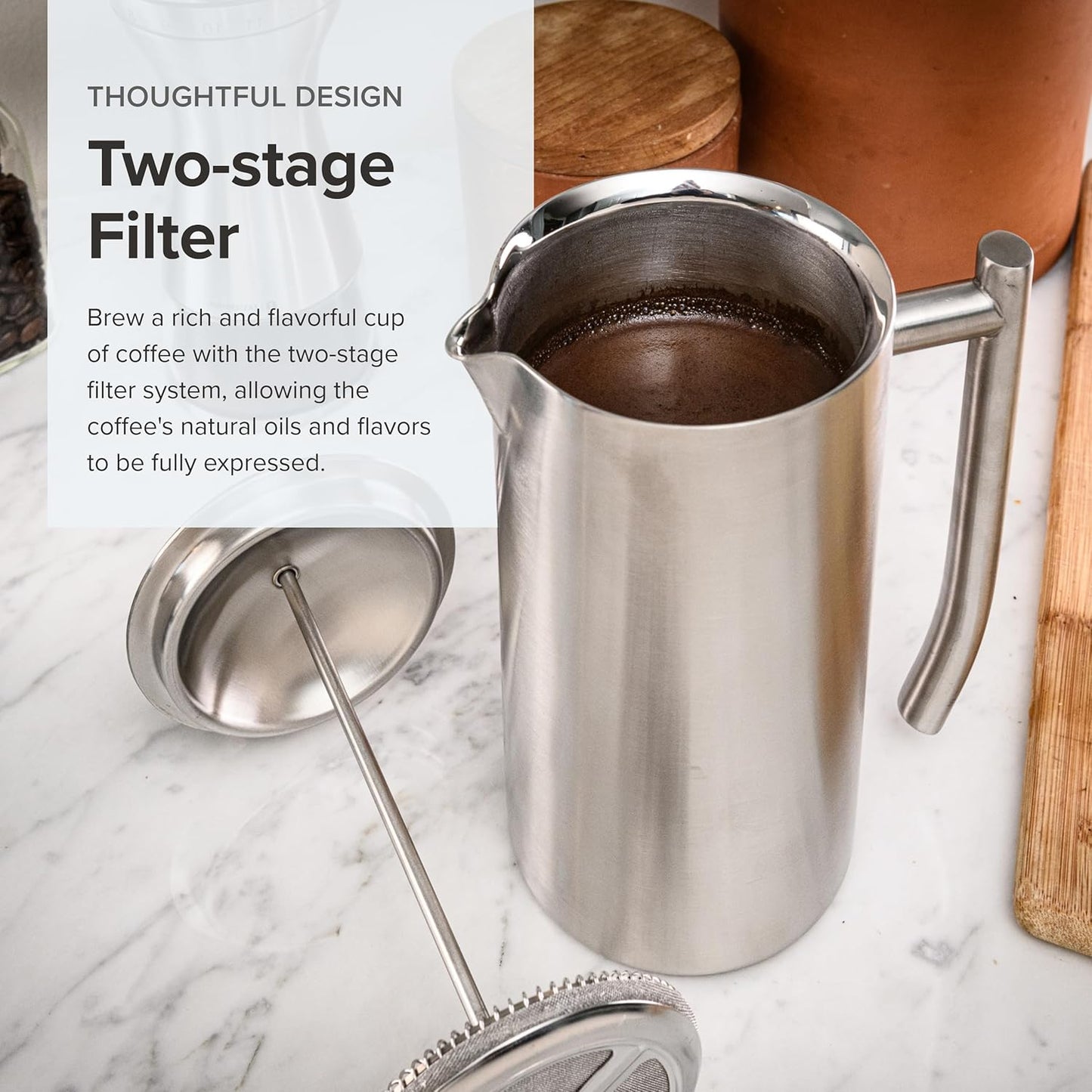 Frieling Double-Wall Stainless Steel French Press 500ml (17oz) – Brushed Insulated Coffee Maker | Av8Store Australia AMZ Av8Store