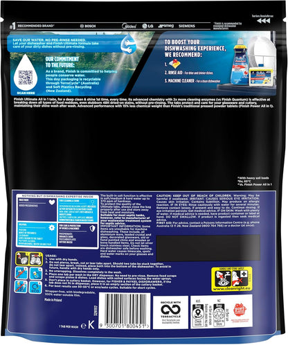 Finish Ultimate Dishwashing Tablets | Lemon Sparkle | 124 Pack (2x62) | Grease & Stain Removal Finish Av8Store