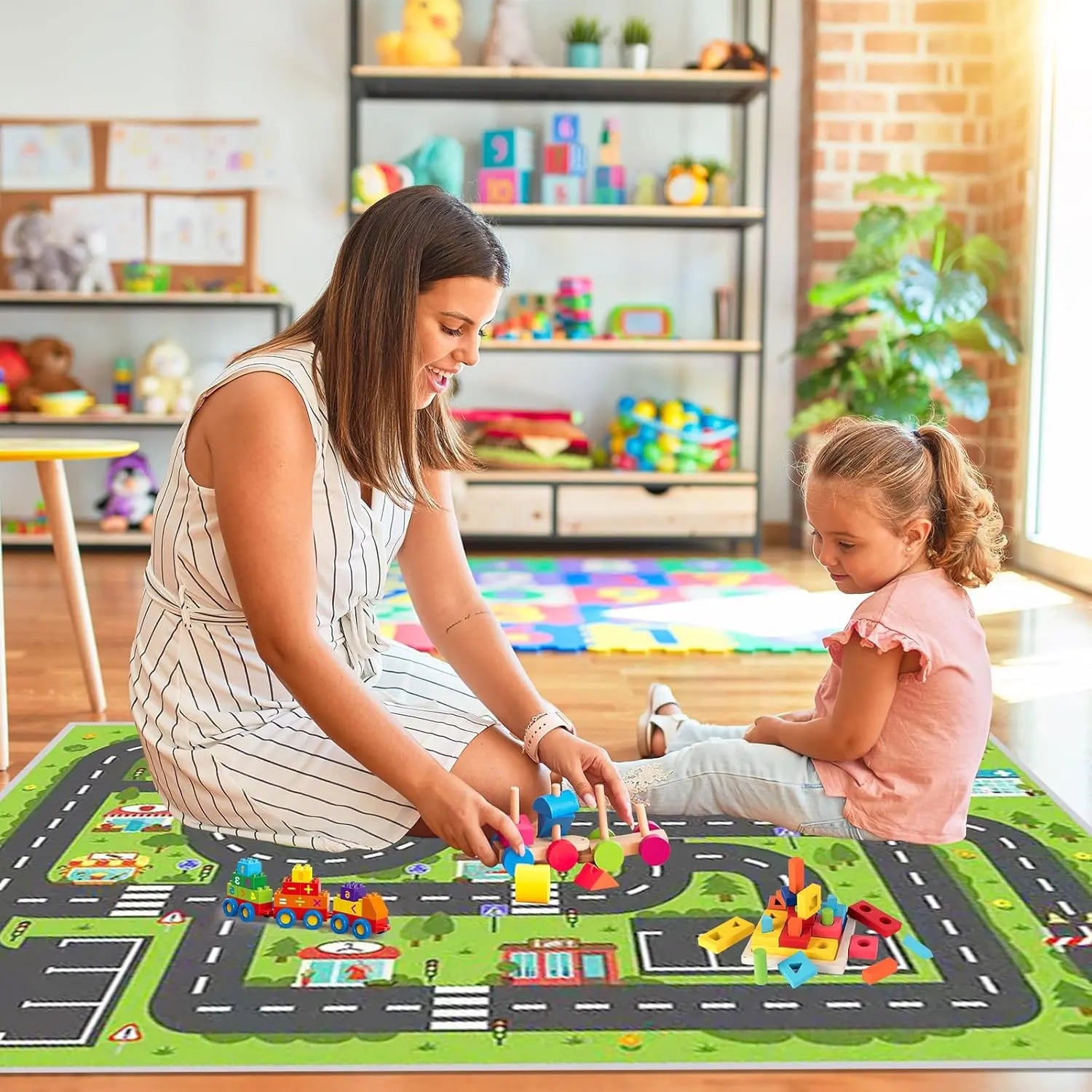 Kids City & Farm Play Rug | 120x160cm Soft Non-Slip Road Map Mat for Toddlers – Multiple Styles AMZ