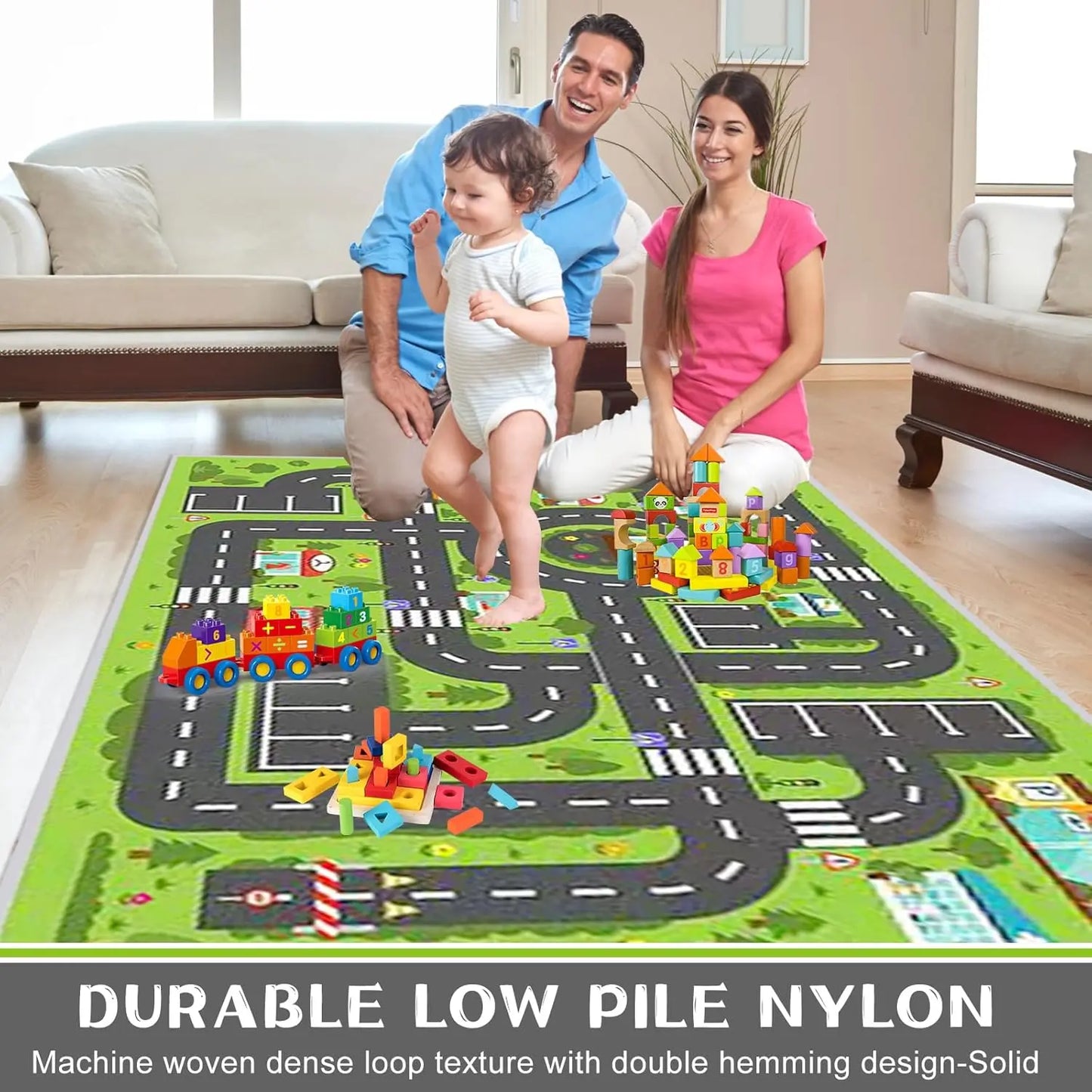 Kids City & Farm Play Rug | 120x160cm Soft Non-Slip Road Map Mat for Toddlers – Multiple Styles AMZ