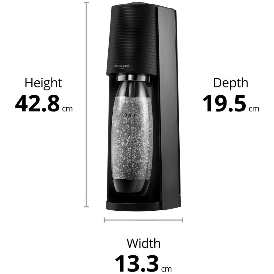 SodaStream Terra Sparkling Water Maker – Black, Cordless