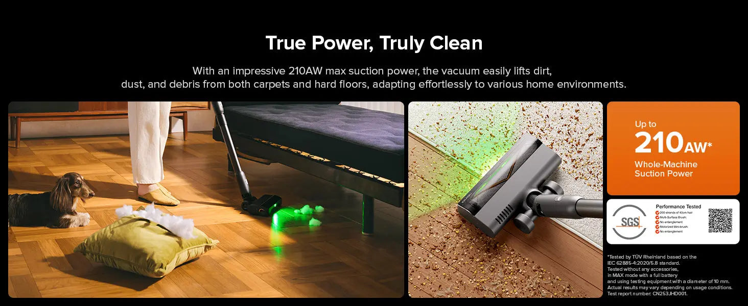Roborock H60 Hub Ultra Cordless Vacuum | 210AW Auto-Empty Dock | 90-Min Runtime | AU AMZ