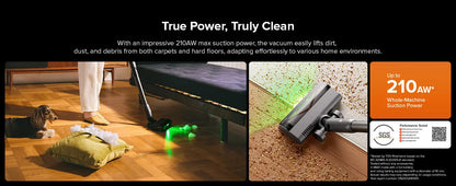 Roborock H60 Hub Ultra Cordless Vacuum | 210AW Auto-Empty Dock | 90-Min Runtime | AU AMZ