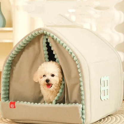 Plush Pet Bed House – Cosy Indoor Kennel for Cats & Dogs | 3 Sizes