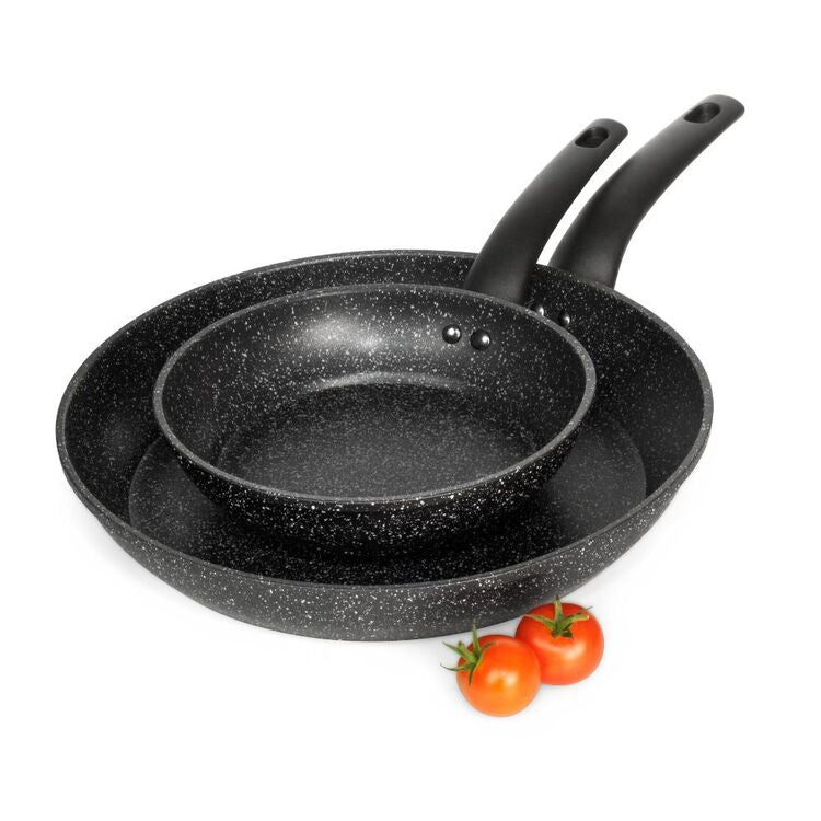 Equip Marble Non-Stick Frypan Twin Pack in black