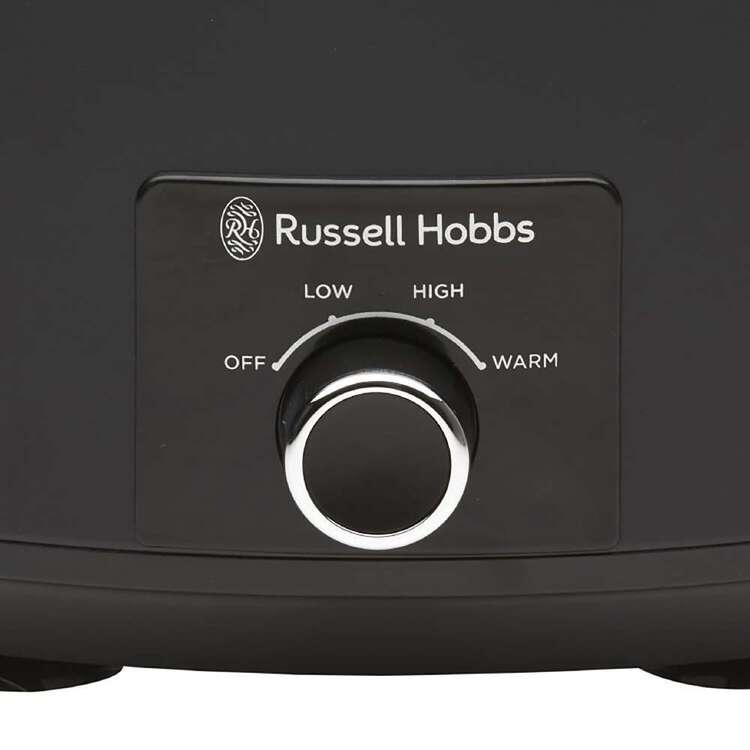 Control panel of a Russell Hobbs appliance with temperature settings.