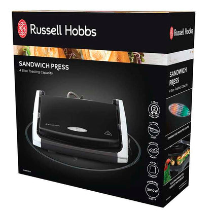 Russell Hobbs 4-Slice Sandwich Press & Toastie Maker – Black