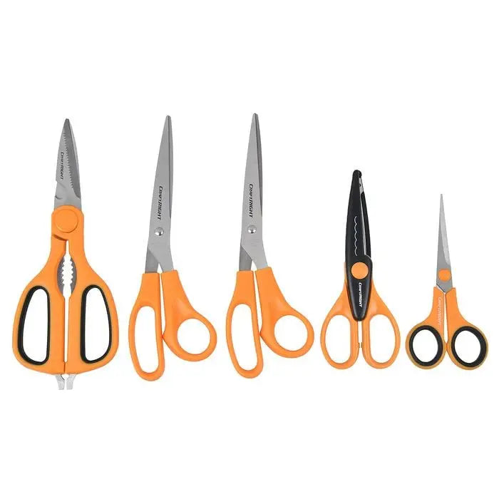Craftright 5 Piece Scissors Set – General Purpose, Pinking & Craft Scissors for Home & Sewing BNG