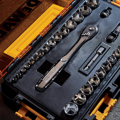 DeWalt 34-Piece Socket Set | 1/4" & 3/8" Drive Metric/SAE | DWMT45034-0