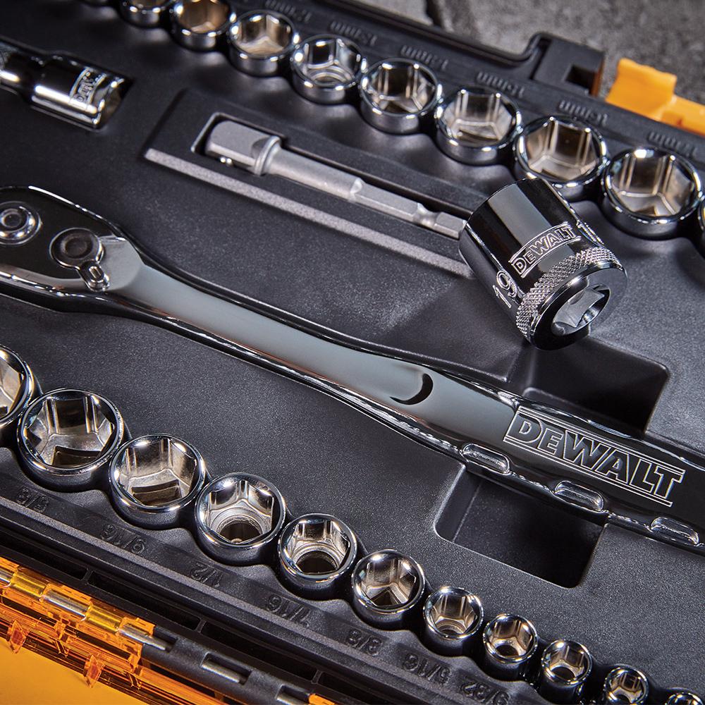 DeWalt 34-Piece Socket Set | 1/4" & 3/8" Drive Metric/SAE | DWMT45034-0