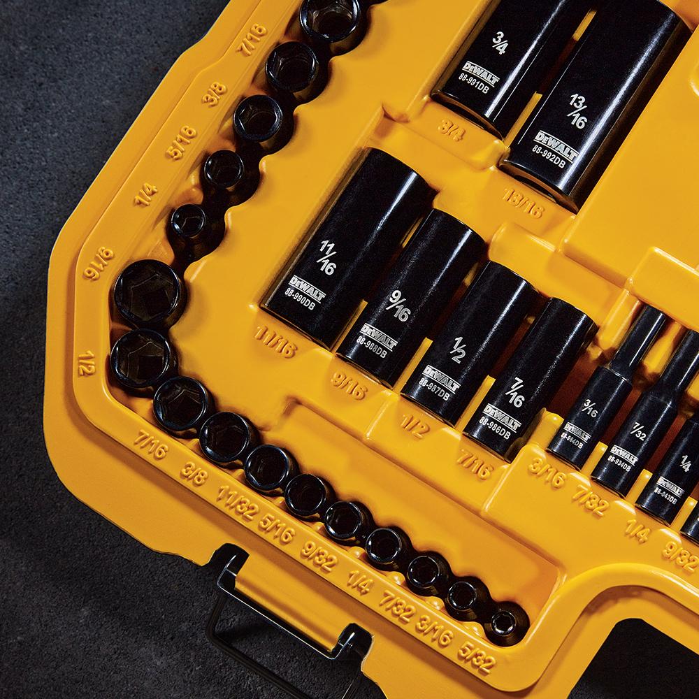 DeWalt 184-Piece Mechanics Socket Set | 1/4", 3/8" & 1/2" Drive | DWMT45184-1