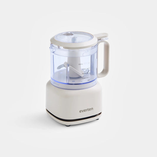 Everten Mini Food Processor 2 Cup – 500mL Compact Chopper & Blender | Warm Grey Everten Av8Store