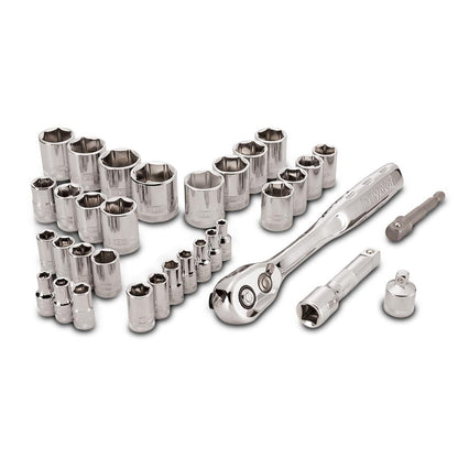 DeWalt 34-Piece Socket Set | 1/4" & 3/8" Drive Metric/SAE | DWMT45034-0