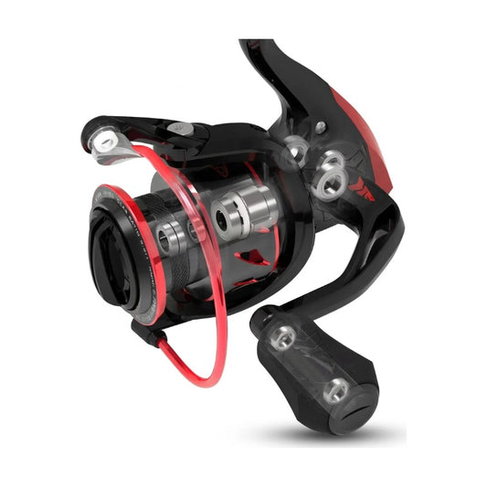 Close-up of the KastKing Sharky III precision-mesh brass pinion gears and oversized main shaft inside the reel body