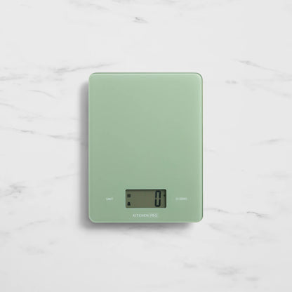 Kitchen Pro Precision Glass Kitchen Scale 5kg – Green | Digital Baking Scale