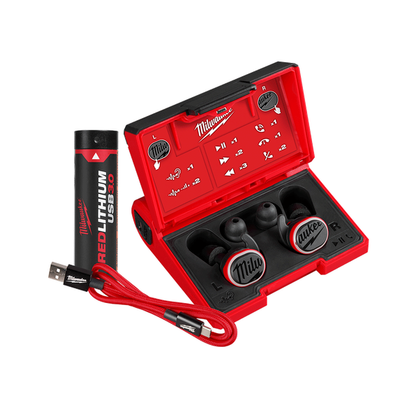 Milwaukee REDLITHIUM USB Bluetooth headphones 3.0Ah kit L4RLEPB301