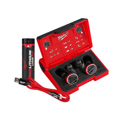 Milwaukee REDLITHIUM USB Bluetooth headphones 3.0Ah kit L4RLEPB301