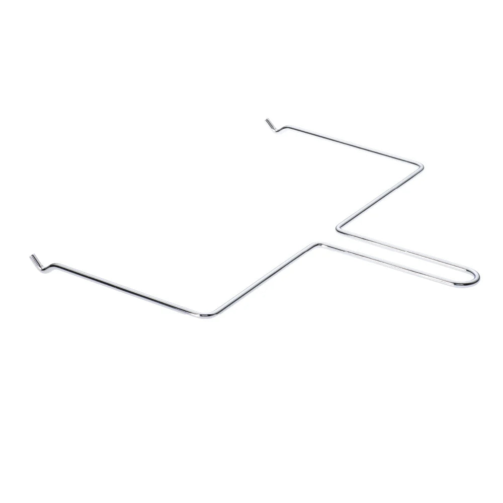 A chrome metal wire rack with a zig-zag design, shown on a plain white background.