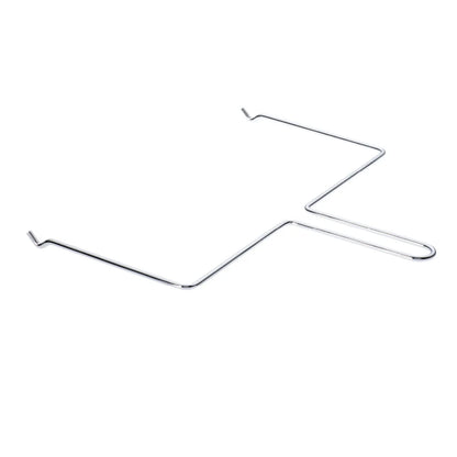 A chrome metal wire rack with a zig-zag design, shown on a plain white background.