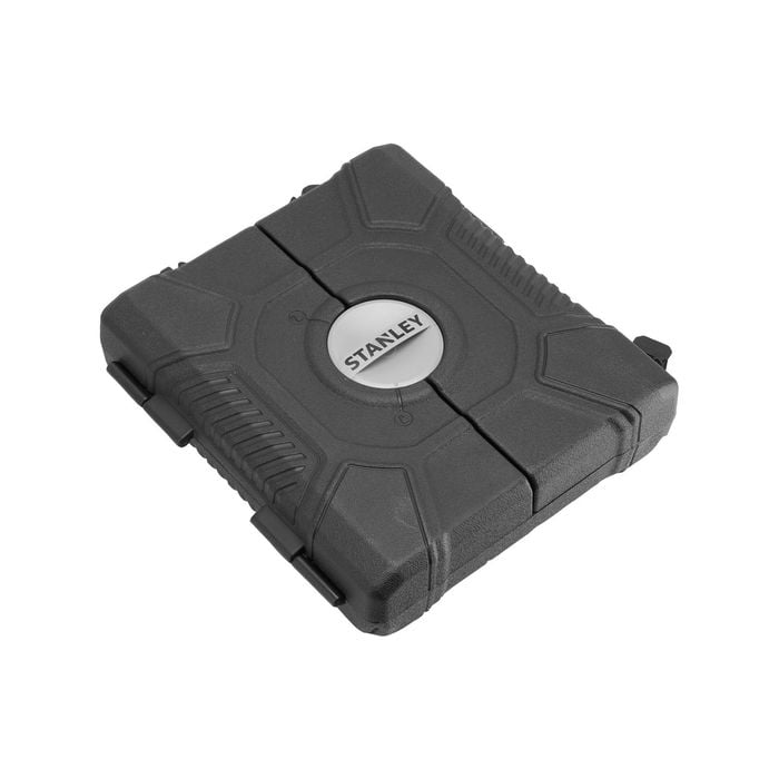 Black tool case with Stanley logo on a white background