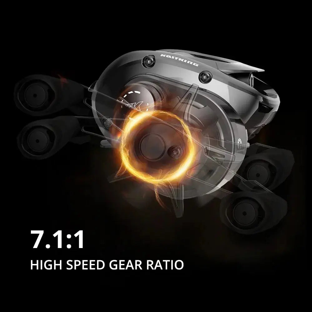 Gear ratio display with a high-speed gear ratio of 7.1:1 on a dark background
